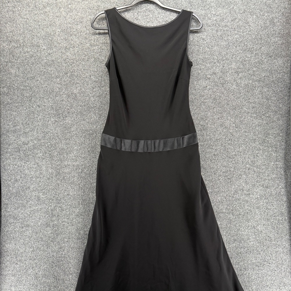 Evan Picone Dress Womens 10 Black Open Back Drop Waist Formal Event Quiet Luxury